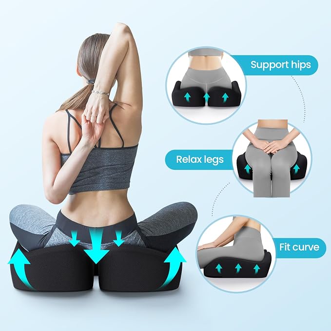 Benazcap Memory Foam Seat Cushion, Ergonomic Office Chair Cushion | Memory foam cushion relieves pressure and supports tailbone comfort for office chairs, cars, wheelchairs and home use. - Image 3