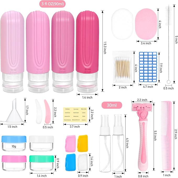 26 Pack Travel Size Toiletries, Tsa Approved Travel Containers for Toiletries, Leak Proof Silicone bottles and Shampoo Conditioner, Essential Toiletry Accessories. - Image 4