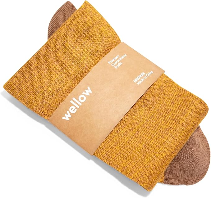 Wellow Knee High Compression Socks for Men & Women, 18–25 mmHg, Bamboo Viscose, Swelling Relief by WellowCompressionSocks