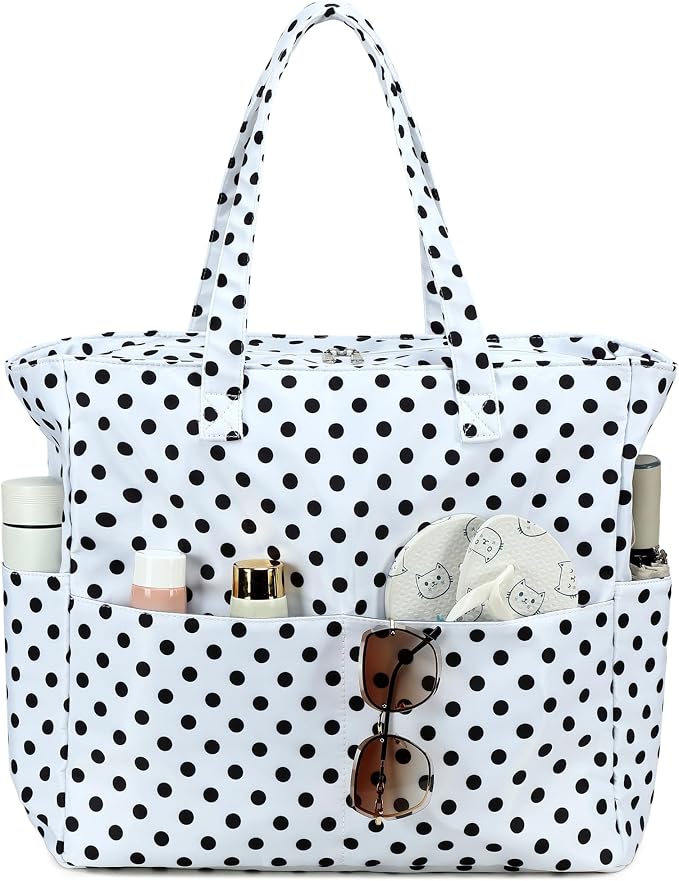 LEDAOU Beach Bag Waterproof Sandproof Women Beach Tote Pool Bag with Zipper for Swim Gym Grocery Travel with Wet Pocket | Sandproof by LEDAOU