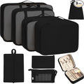9 Set Packing Cubes for Carry on Suitcase Travel Organizer Bags for Luggage Suitcase Organizer Bags Packing Cube Set for Packing Women Men (Black) by TRAILKICKER