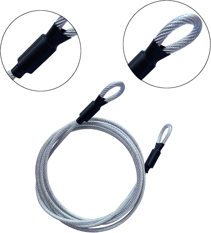 GOMRQING 7FT 5mm Security Cable Lock,Braided Steel Coated Safety Cable Luggage Lock,Safety Cable Wire Rope Double Loop - Image 2