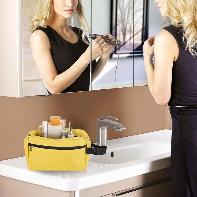 Icramsy Travel Toiletry bag Toiletry bag for women men Hanging Cosmetic bag Travel accessories for Women Men (Yellow) - Image 7