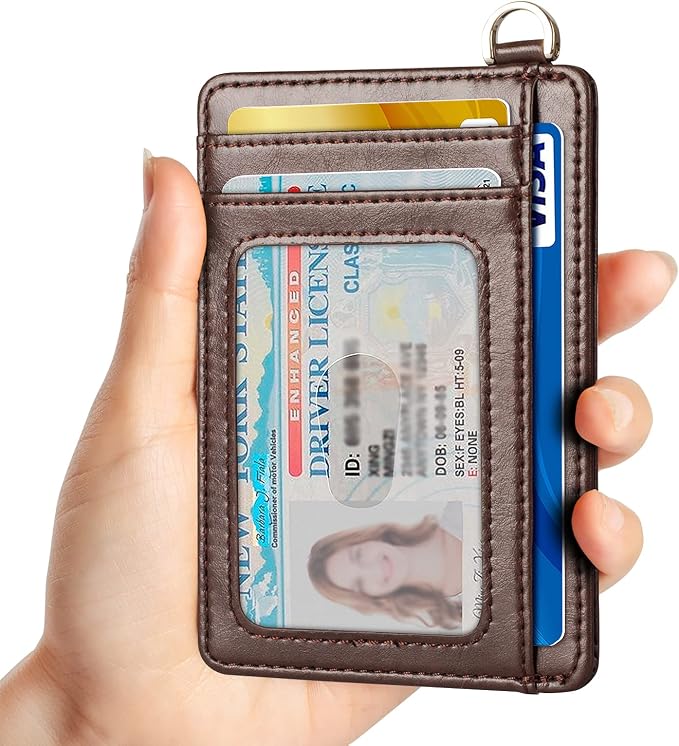 Slim Minimalist Front Pocket Wallet, RFID Blocking Credit Card Holder Wallet with Detachable D-Shackle for Men Women - Image 2