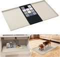 URMONA Waterproof Silicone Under Sink Mat 37'' x 22'' Shelf Liner for Kitchen and Bathroom, Cabinet and Counter Protector, Storage and Organizers, Litter Mat, Pet Cat Puppy Essentials(Cream) by URMONA