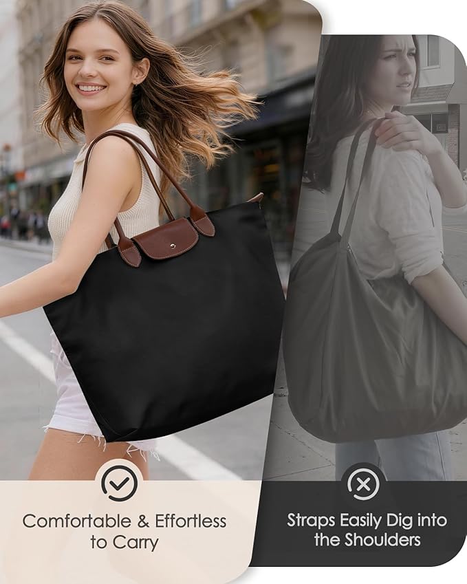 Miss Adola Aesthetic Nylon Tote Bag for Women | Lightweight, Foldable, Waterproof, Large Capacity for Travel, Work, Teacher - Image 6