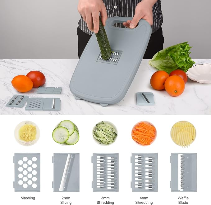 Gintan Camping Cutting Board, 9-in-1 Collapsible Chopping Board with Colander, Outdoor-Kitchen Vegetable Washing Basket for Campers, Camping Gifts Camping Accessories for RV Campers (Gray) - Image 6