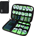 Lcsmaokin Electronics Travel Organizer,Portable Waterproof Electronic Travel Storage Bag for Small Charging Cord Storage,Charger,SD Card etc,for Travel,Business -Black Green by Lcsmaokin
