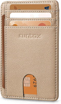 RUNBOX Slim Wallet for Men and Women, RFID Blocking Leather Card Holder | Minimalist 8-slot design fits IDs and credit cards in a thin profile for front pockets, purses, pants and travel by RUNBOX