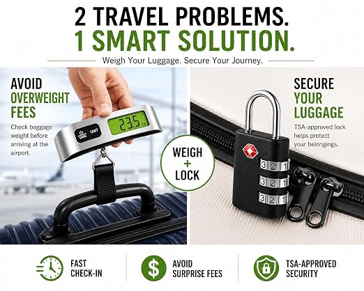 Luggage Scale with TSA Approved Lock, Digital Portable Hanging Baggage Scale 110lb/50kg, Travel Weight Scale for Suitcases, Avoid Overweight Fees, Travel Essentials Gift, Battery Included - Image 3