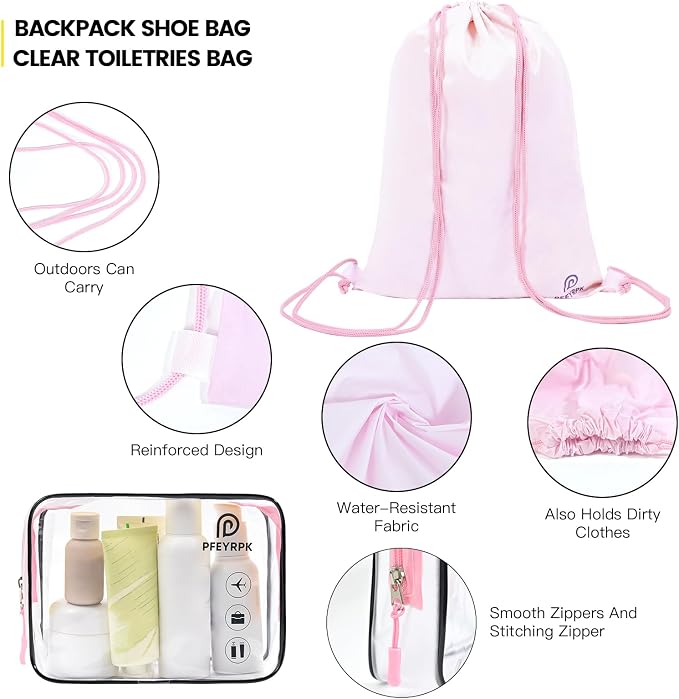 PFEYRPK Lightweight Compression Packing Cubes for Suitcases, Compressible Expandable Travel Packing Organizer with Clear Toiletries and Backpack Bag, Travel Essentials for Carry on Luggage 7 Set - Image 4
