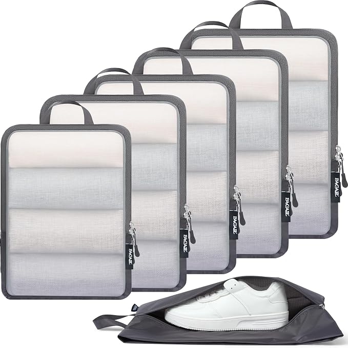 BAGAIL 6 Set Ultralight Compression Packing Cubes Packing Organizer for Travel Accessories Luggage Suitcase Backpack by BAGAIL