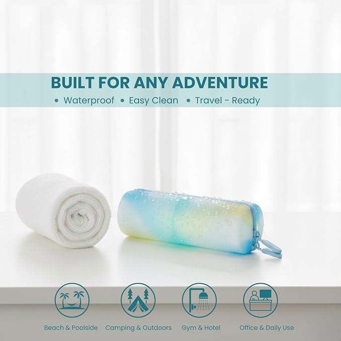 Cotton Round Swab Travel Case, 2-in-1 Beauty Organizer, (Ocean Breeze) - Image 5