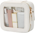 Aveniee Clear Makeup Bag Small, Mini Travel Toiletry Bag Cosmetic Bags Organizer, TSA Approved Clear Makeup Case Pouch with Zipper, Car Essentials for Women Men,White by Aveniee