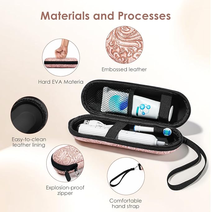 Electric Toothbrush Travel Case, compatible with Oral-B/Oral-B Pro 1000, 1500, 5000, 7000, 7500, 6000, 9600; Philips Sonicare 4100, 5100, 1100, 6100, 5300; Oral-B iO electric toothbrush - Image 5