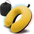 Travel Pillow, Memory Foam Neck Pillow for Traveling, U Shape Airplane Portable Flight Pillow Adult Travel Neck Pillow for Plane Train Car Home Office (Black * Yellow) by Unknown