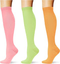 (3 pairs) Compression Socks 20-30 mmHg Long Knee High Socks for Women Men Support Athletic Travel Daily Wear by Saniripple