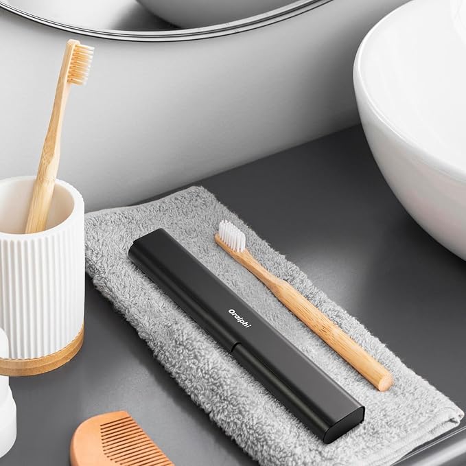 Aluminum Toothbrush Travel Case, Portable Travel Toothbrush Holder, Durable Manual Toothbrush Box Container for Traveling, Bathroom, Camping, Business Trip-Black - Image 7