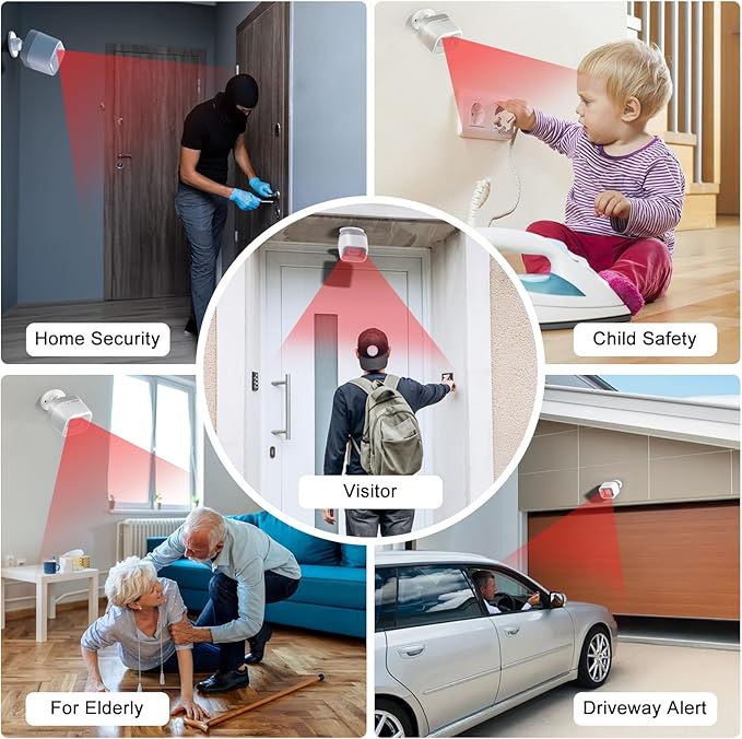 Wireless Driveway Alarm - Motion Sensor Door Chime Motion Detector | 58 Melodies & 500FT Range, Business Entry Alert, Elderly Care - Image 6