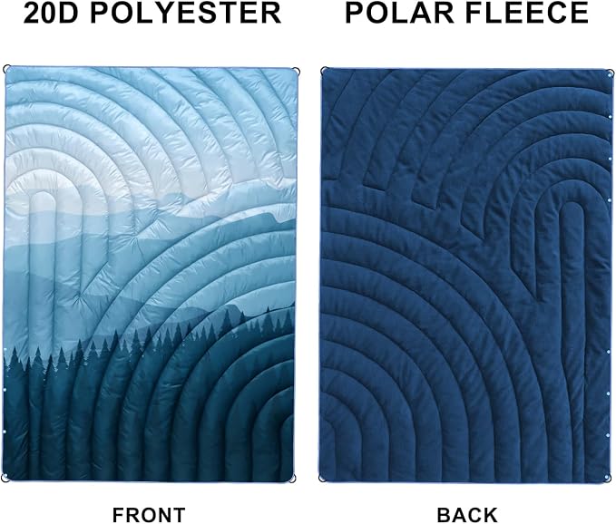 Mini Camping Blanket, Puffy Polar Fleece Blanket Lightweight Warm Outdoor Blanket for Camping,Traveling, Stadium, Hiking, Picnics - Image 3