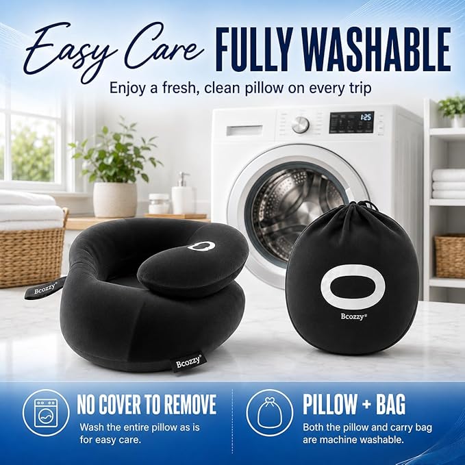 BCOZZY Neck Brace Pillow - Patented Relief for Neck Pain and Supportive Sleep-Soft, Washable, and Adjustable for Comfortable Resting. Black - Image 6