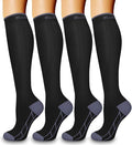 4 Pairs Compression Socks for Women and Men-Circulation Best Support Socks for Running,Athletic,Cycling by Bluemaple