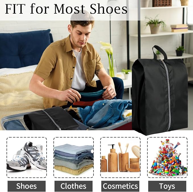 Shoe Bags for Travel, Set of 6 Pack Shoe Travel Bags for Packing Large | Large Waterproof Portable Travel Shoe Bag with Zipper Travel Essentials Women for and Men - Image 6