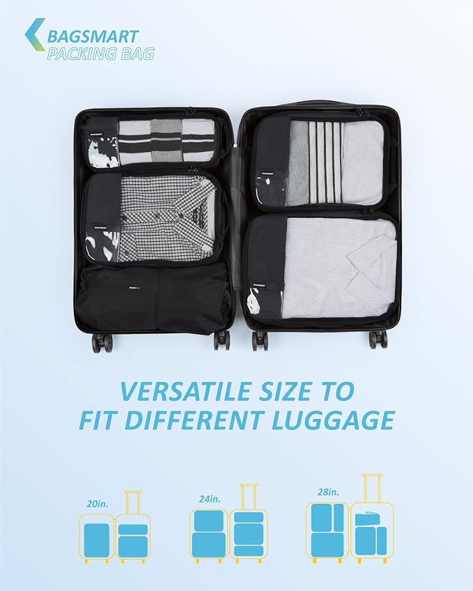 BAGSMART Compression Packing Cubes for Travel Essentials | 14 Set /6 Set /4 Set/2 Set, Lightweight, Durable - Image 6
