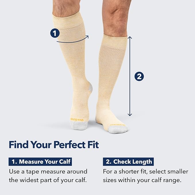 Wellow Knee High Compression Socks for Men & Women, 18–25 mmHg, Bamboo Viscose, Swelling Relief - Image 2