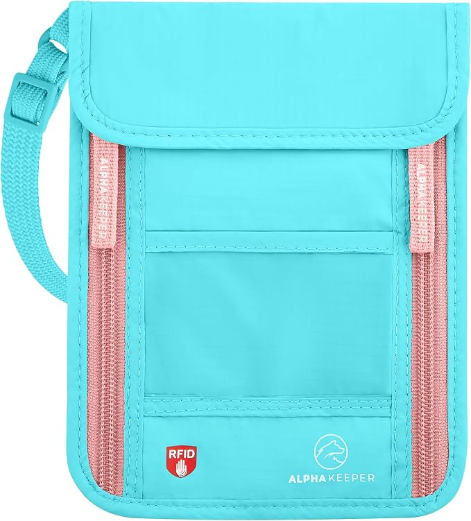 Neck Wallet, Travel Pouch For Passport Holder And Documents, Travel Neck Wallet For Traveling Women by Alpha+Keeper