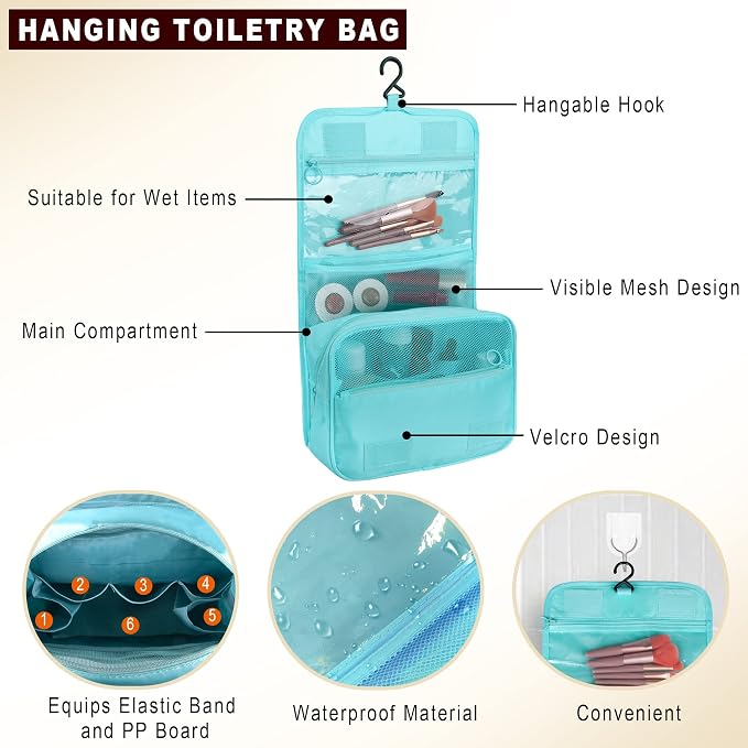Packing Cubes, 8 Pcs Travel Packing Organizers for Suitcases, Large Capacity Travel Luggage Organizers Set includes 8 Storage Bags (Sky Blue) - Image 3