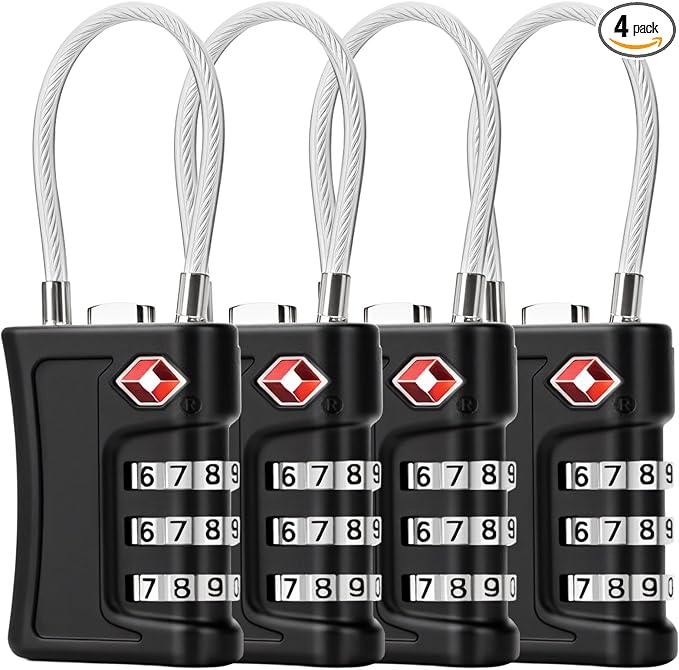 TSA Locks for Luggage, 3 Digit Combination, Suitcase Locks TSA Approved, Easy Read Dials, Luggage Locks for Suitcase, Toolbox, Backpack, Bag, Gym Locker by ZIYOGIFT