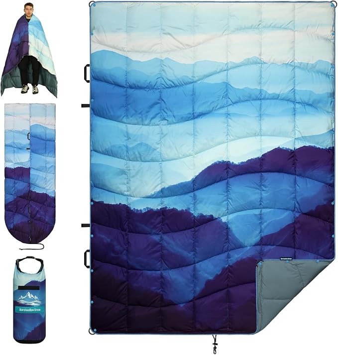 Camping Blanket, Puffy Blankets Lightweight Windproof Resistant for Outdoors,Hiking, Backpacking,Car,Picnic,Stadium by MarshmallowDream