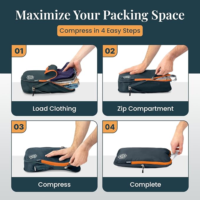 TRIPPED Travel Gear Extra Large Compression Packing Cubes 6-Piece Set - Image 5