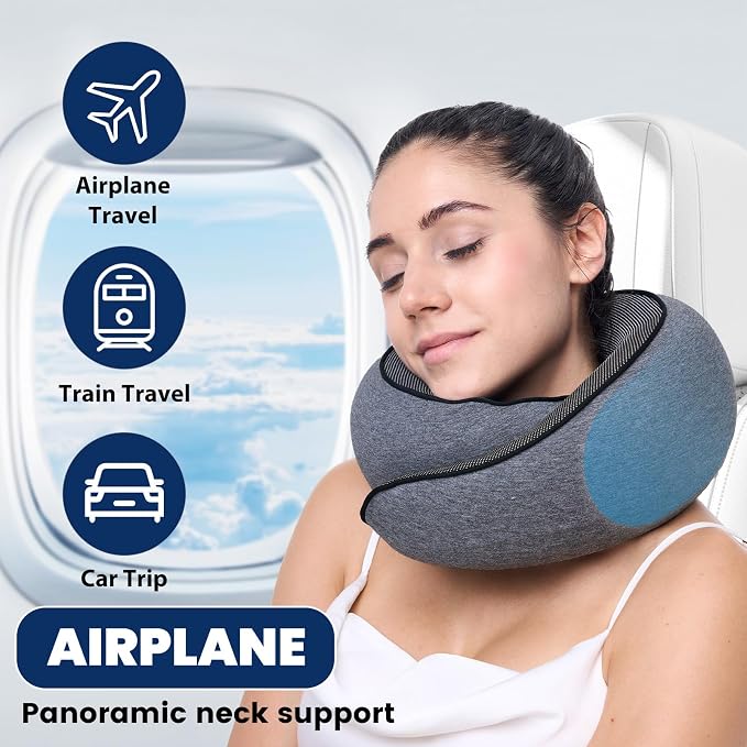 MAX Travel Pillow - High-tech Smart Memory Foam, Breathable Cover Fabric, 360° Ergonomic Support, Easy to Carry in Travel Bag, Ideal Choice for Airplane and Car Travel - Image 5