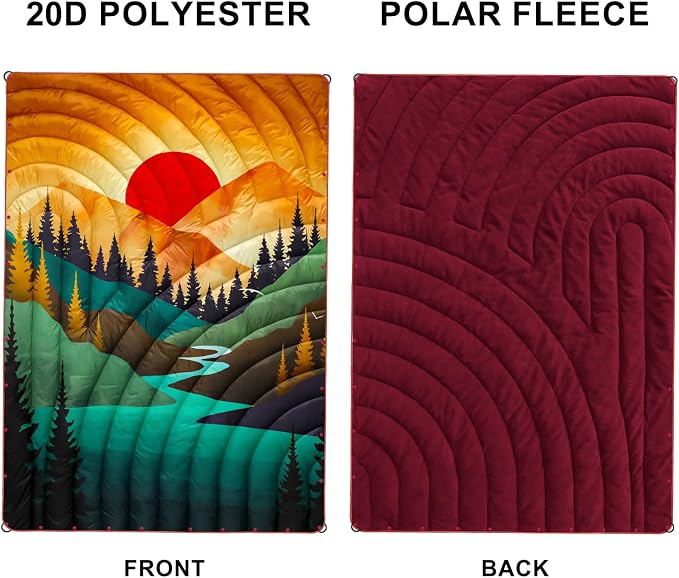 Camping Blanket,Puffy Blanket Lightweight Packable Camping Blanket Outdoor Blanket for Camping,Traveling, Stadium, Hiking, Picnics - Image 5