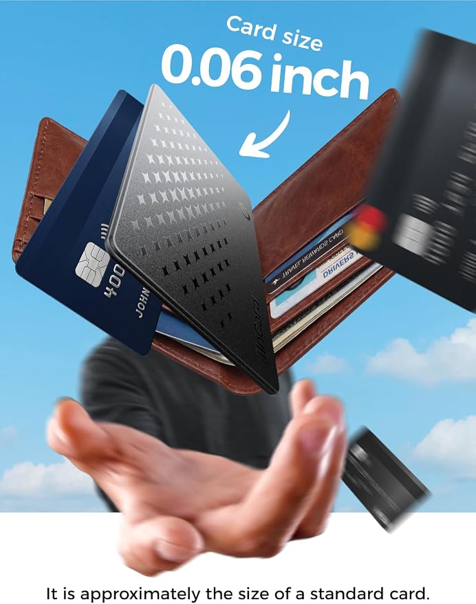 Wallet Tracker Card 0.06in Slim Tracking Card,10 Years Battery Bluetooth Smart Card,Android & iOS Wallet Tracker,Work with Apple Find My & Google Find Hub,IP68 GPS Tracker for Vehicles,Wallet,Keys - Image 3