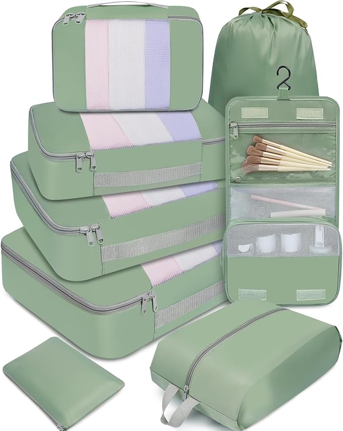 BAGAIL 6 Set/8 Set/10 Set Packing Cubes Various Sizes Packing Organizer for Travel Accessories Luggage Carry On Suitcase by BAGAIL