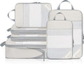 Compression Packing Cubes for Travel, Lightweight Vacation Travel Essentials, Travel Accessories for Suitcase Organizer Bags Set, Durable Luggage Organizer by PREZON