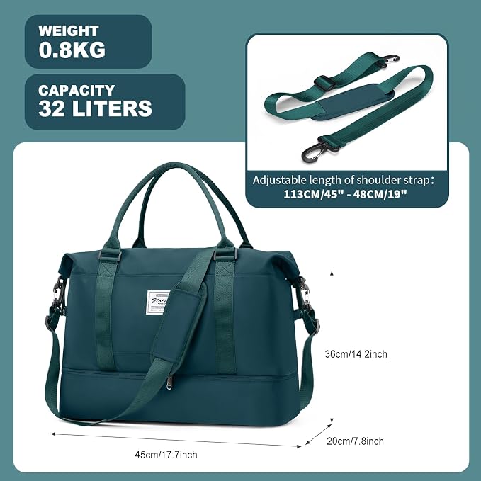 Travel Duffel Bag, Sports Tote Gym Bag, Shoulder Weekender Overnight Bag for Women - Image 7