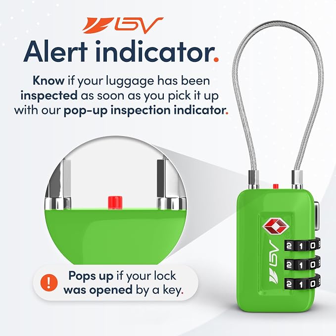TSA Accpeted Luggage Travel Lock, Set-Your-Own Combination Lock for School Gym, Golf Bag, Locker, Luggage Suitcase Baggage Locks, Filing Cabinets, Toolbox, Case (Green, 2 Pack) - Image 3