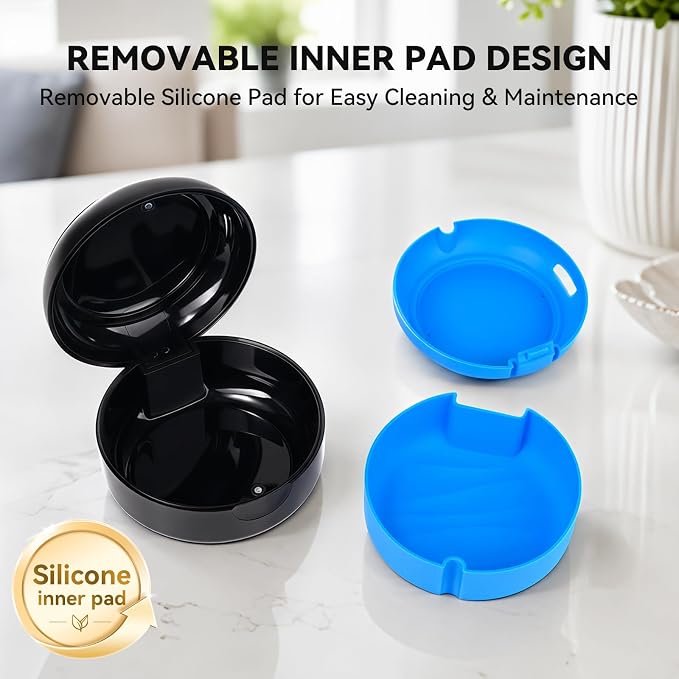 Portable Vent Denture Bath Case, Soft Buffer Holder for Travel False Teeth | Safe material, removable silicone pad for hygienic use, multi-scene use, pocket fit for home, journeys & daily oral storage - Image 4