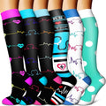 Copper Compression Socks for Women & Men (6 pairs) - Best Support for Nurses, Running, Hiking, Recovery by BLUEENJOY