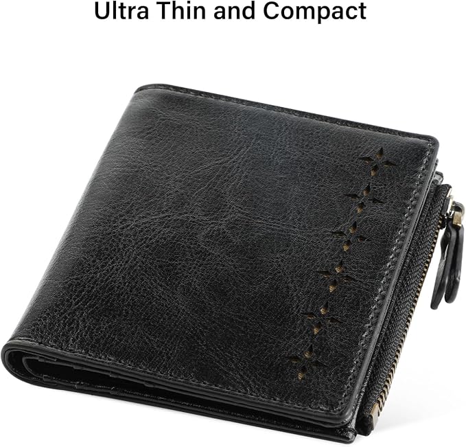 Ultra Thin Small Compact Leather Womens Girls Wallets RFID Blocking Credit Card Holder for Women - Image 7