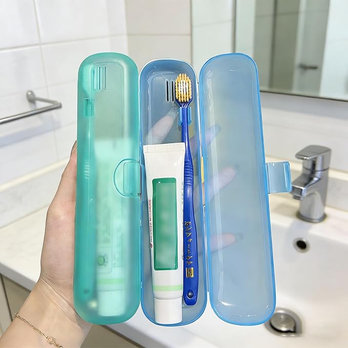 2 Packs Breathable Toothbrush Travel Case, Travel Tongue Scraper Case | Compact Portable Toothbrush Travel Holders for Business Trips, Vacation, Camping, Cruise, Sleepovers, Travel, Gym, Office - Image 2