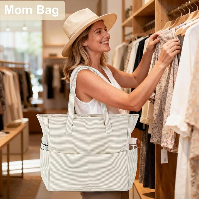 LEDAOU Beach Bag Waterproof Sandproof Women Beach Tote Pool Bag with Zipper for Swim Gym Grocery Travel with Wet Pocket | Sandproof - Image 5