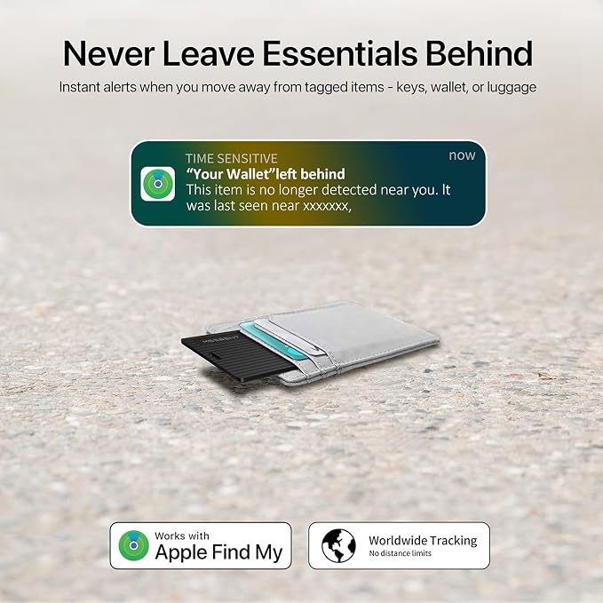 3 Pack Slim Wallet Tracker Card, [Apple MFi Certified], Wireless Rechargeable Bluetooth Finder, Credit Card Size Item Locator, IP67 Water Resistant Tracker for Keys, Bags, Passport, Travel, iOS Only - Image 4