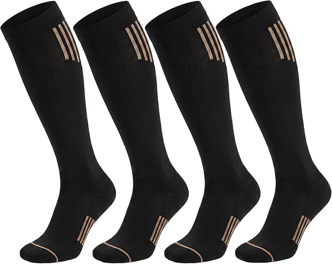 4-Pack 15-20 mmHg Athletic Compression Socks by Unknown