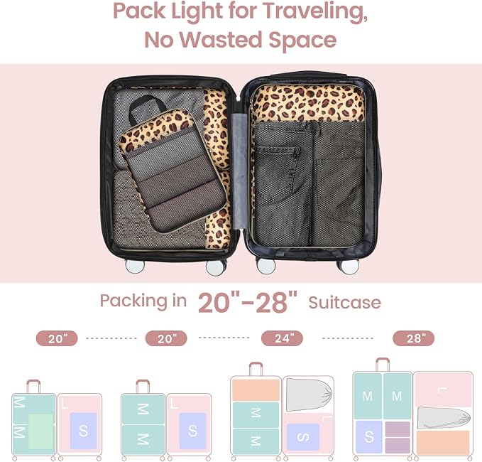Cambond Compression Packing Cubes for Travel - Luggage Suitcase Organizer | Compression Zip Design for Space-saving, Expandable, Lightweight, Keep Clothes Sorted, Luggage Space Tidy, Carry on Pack Fast - Image 4
