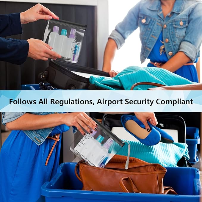 SLIJAR 4Pcs Clear TSA Approved Security Toiletry Bag Quart Size for EU UK & US Carry-on Regulations Waterproof & Leakproof Travel Bags for Liquids - Image 5